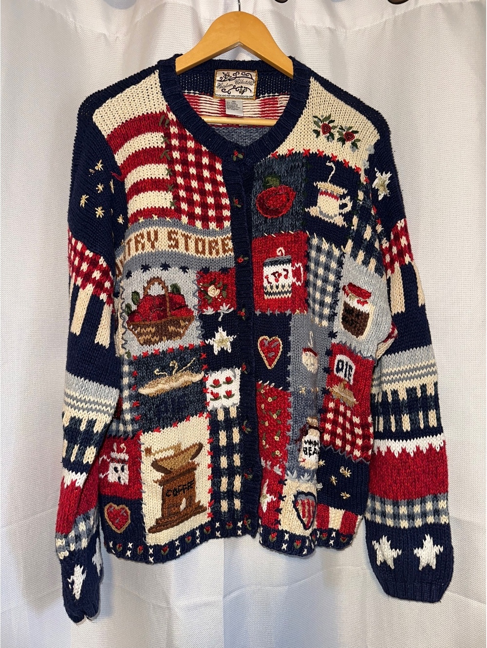 VTG Heirloom Collectibles Women's Ugly Grandma Sweater Cardigan XL